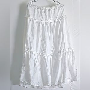 Long white beach skirt